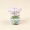 Haze purple barbei|Feather yarn rose crocheted potted plant