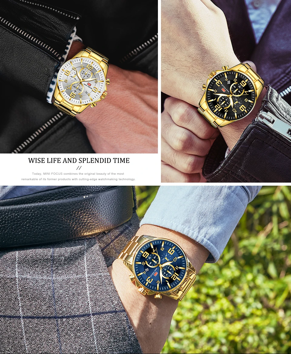Cheap Price for Mini Focus MF0278G Luxury Brands Men Quartz Watches with Own Logo Quality Steel Waterproof Luminous Watch Men