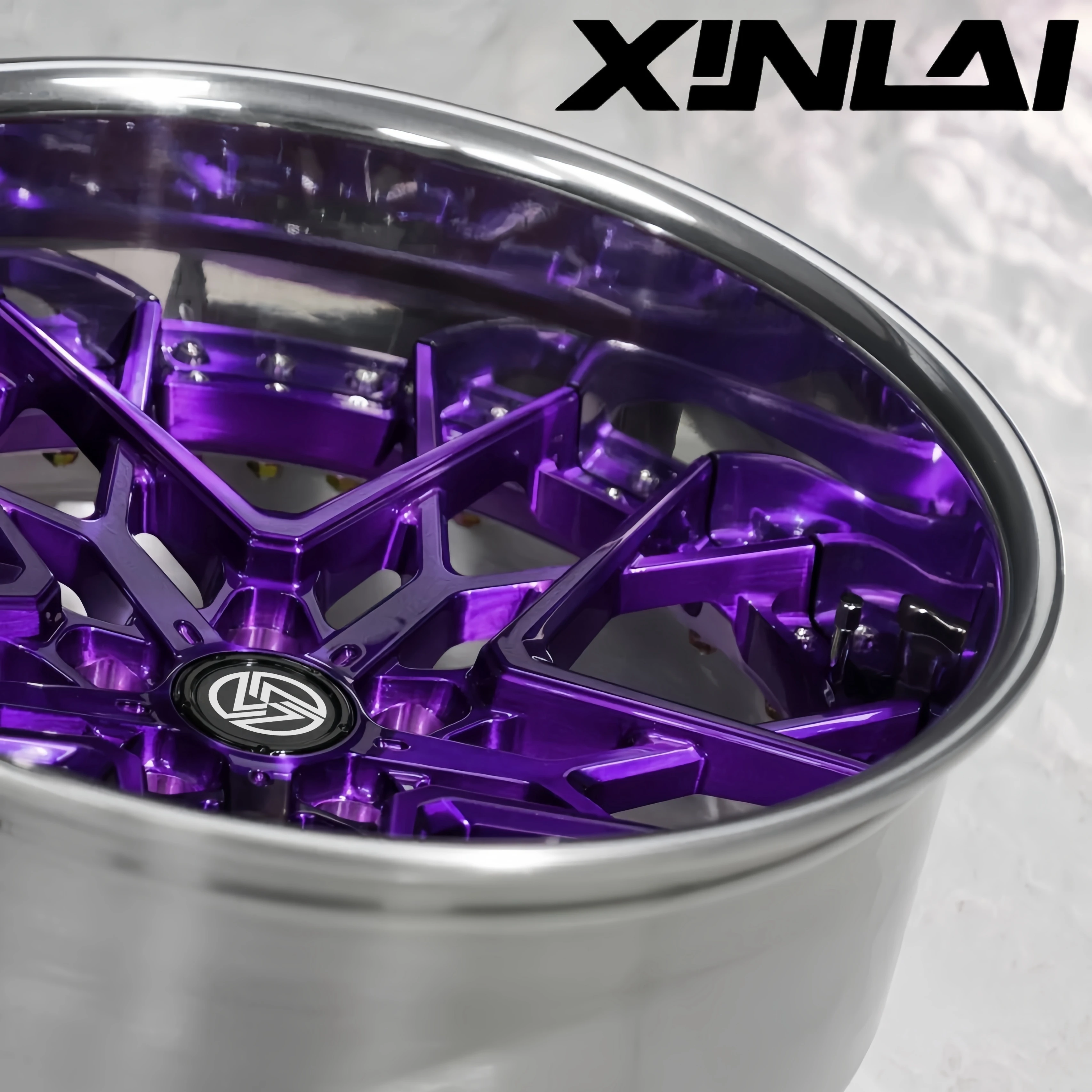 XINL Hot Sale 2 Piece Forged Brushed Polished Custom Car Wheel 5x112 5x120 5x114.3 18 19 20 21 22 Inch Wheel for Racing - Image 3