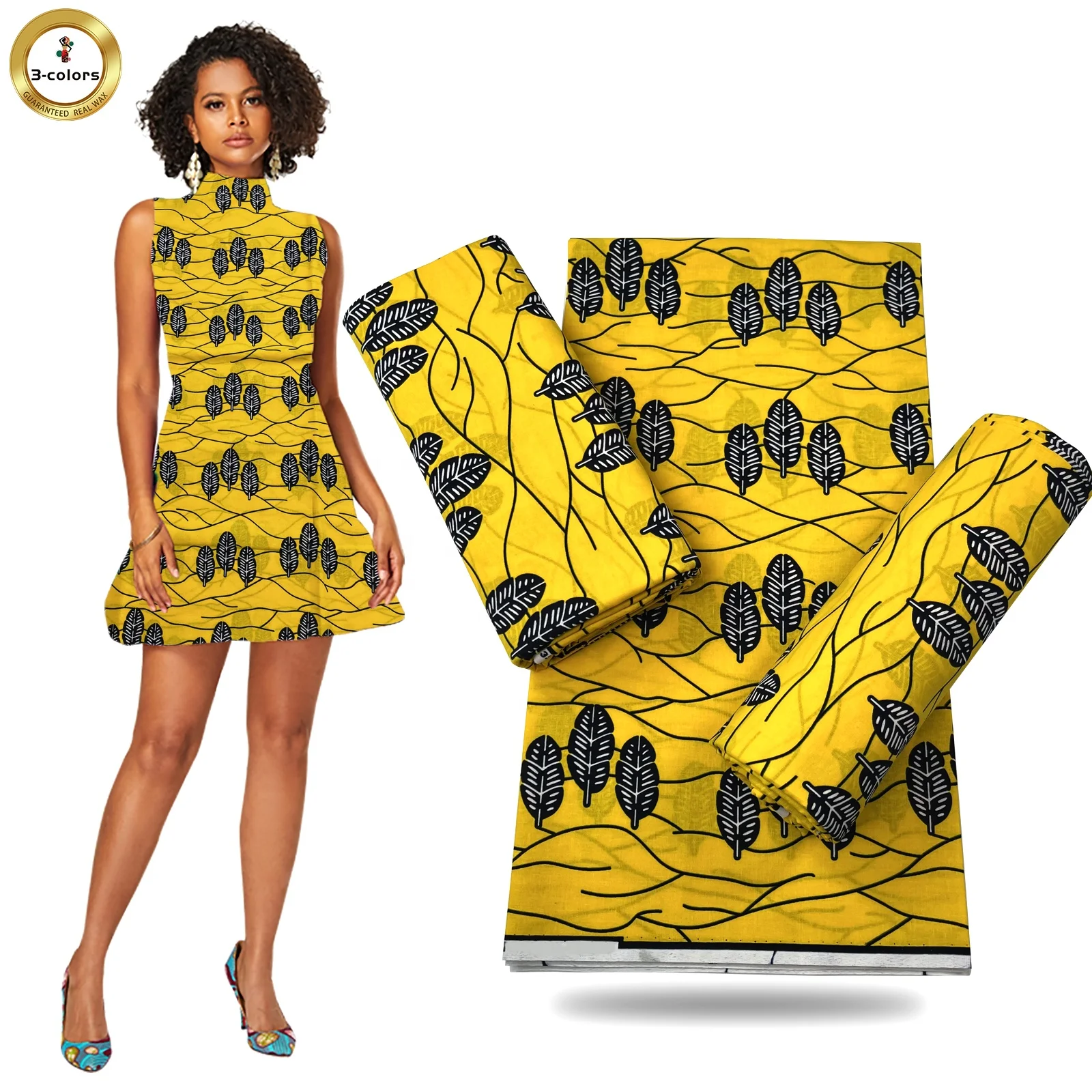 Лидер продаж 100% хлопок восковая ткань с цветочным принтом Африканский стиль