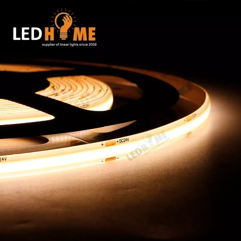 12V 24V Controller Connector Flexible Led 10M 2700K 3000K Warm White Cob Led Strip Light Dc for Home Bedroom