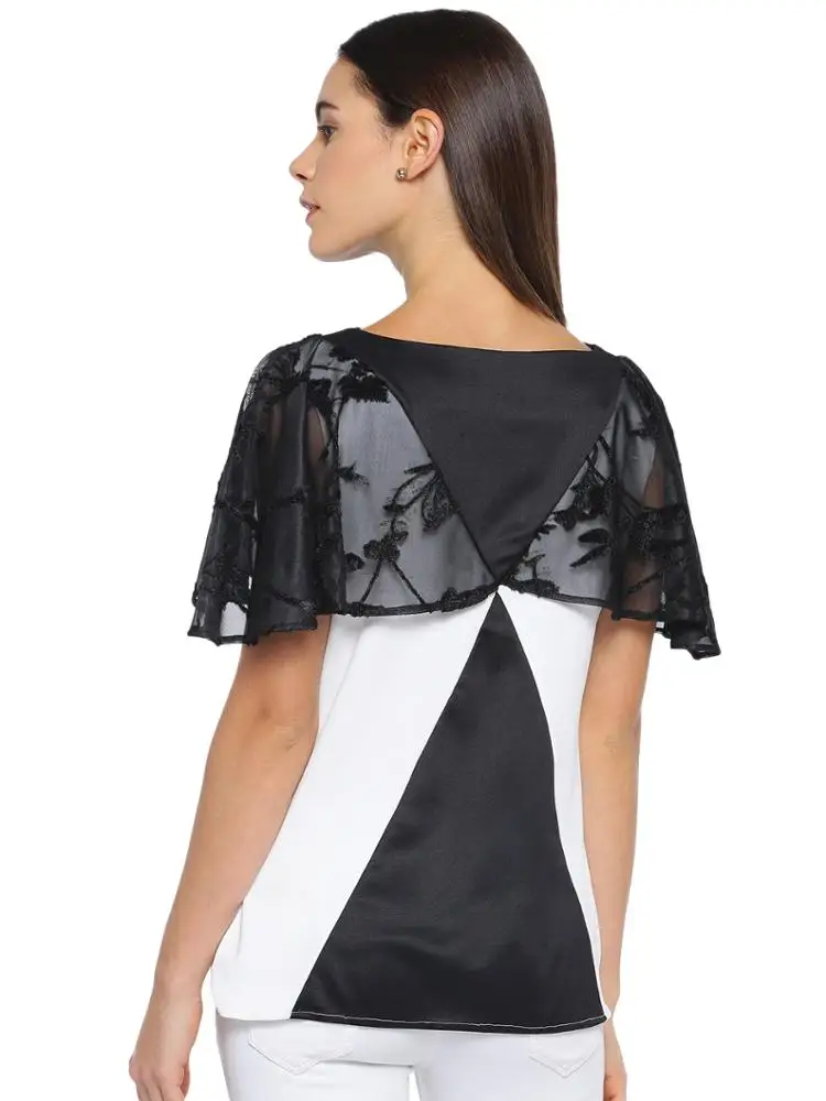 DESIGNER CAPE TOP in BLACK and WHITE