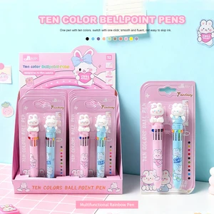 Cute 10-Color Cartoon Rabbit Pen for Kids, Multicolored Writing & Drawing Art Supplies