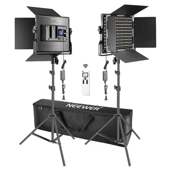 Neewer 2 Packs Advanced 2.4G 660 LED Video Light Photography Lighting Kit with Bag