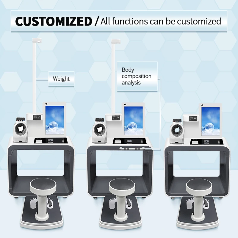 Commercial health screen kiosk checkup machine forehead temperature self service medical device for hospital healthcare center factory