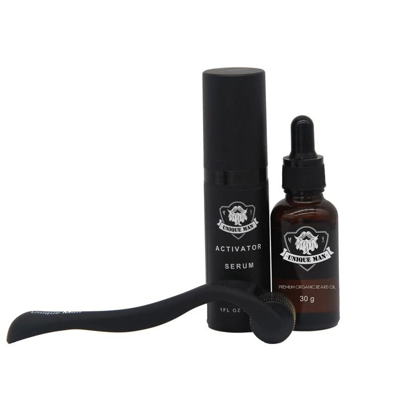 Best 100% natural premium mens custom private label beard care tool kit beard derma roller organic beard oil growth grooming set.jpg