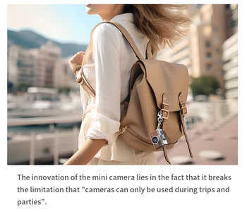 LK-027 Mini Pendant Camera Student Campus Retro CCD Portable Thumb Camera Travel Flip Screen HD 1280x720 1.47-inch IPS Screen TF detail image