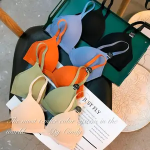 Wholesale Factory Ladies Comfortable Thin Knitted Wireless Sexy Bra Breathable Seamless Bras for Women Wire Free Support