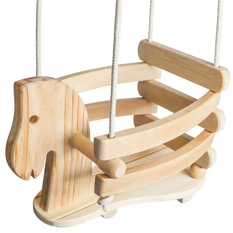 wooden horse toddler swing set baby swing outdoor