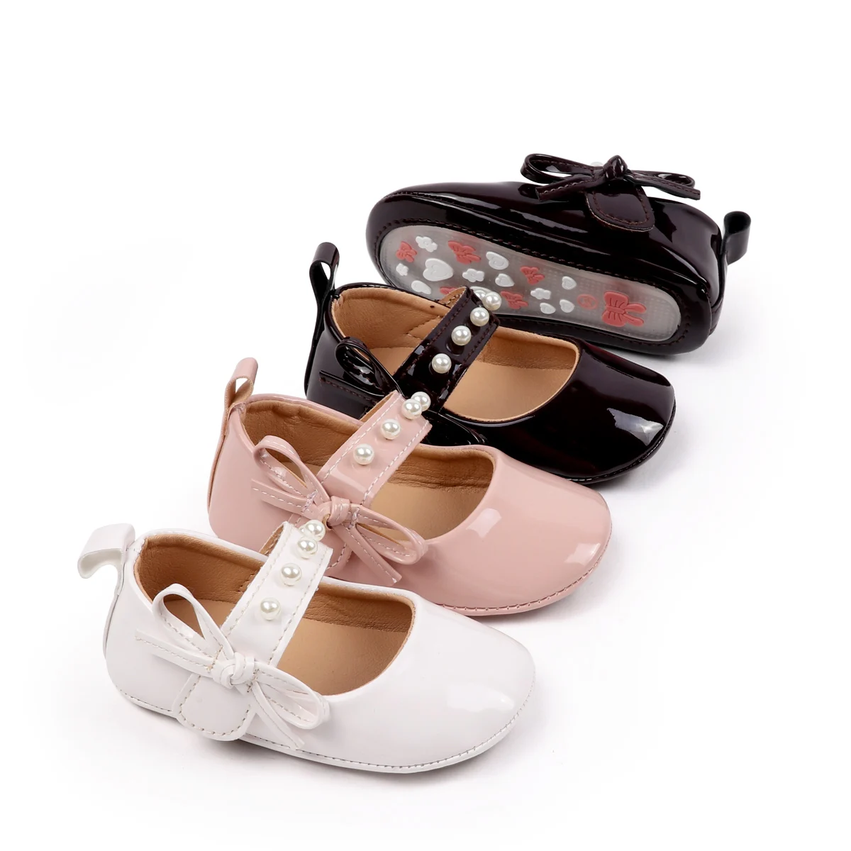 2025 Wholesale Beautiful Butterfly Design Solid Leather Princess Girls Shoes for Babies 0-12 Months