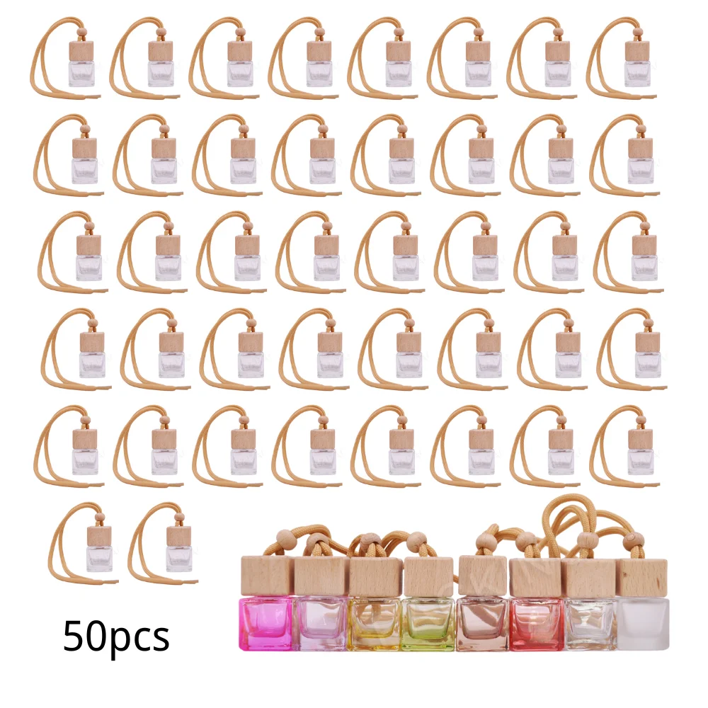 8ml Empty Square Shaped Diffuser Bottle Car Perfume Bottles Hanging Car Air Freshener for Car Diffuser Use