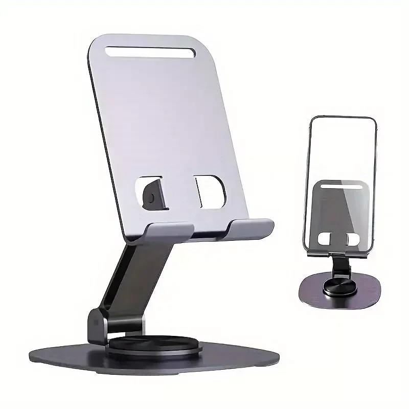Aluminum Alloy Rotatable Cell Phone and Tablet Stand - 360 Degree Adjustable Des
