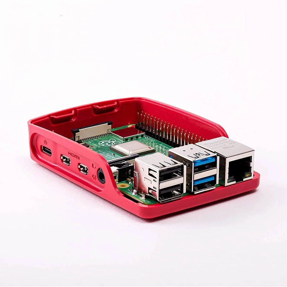 Raspberry Pi 4 Case - ABS White & Red Black Shell