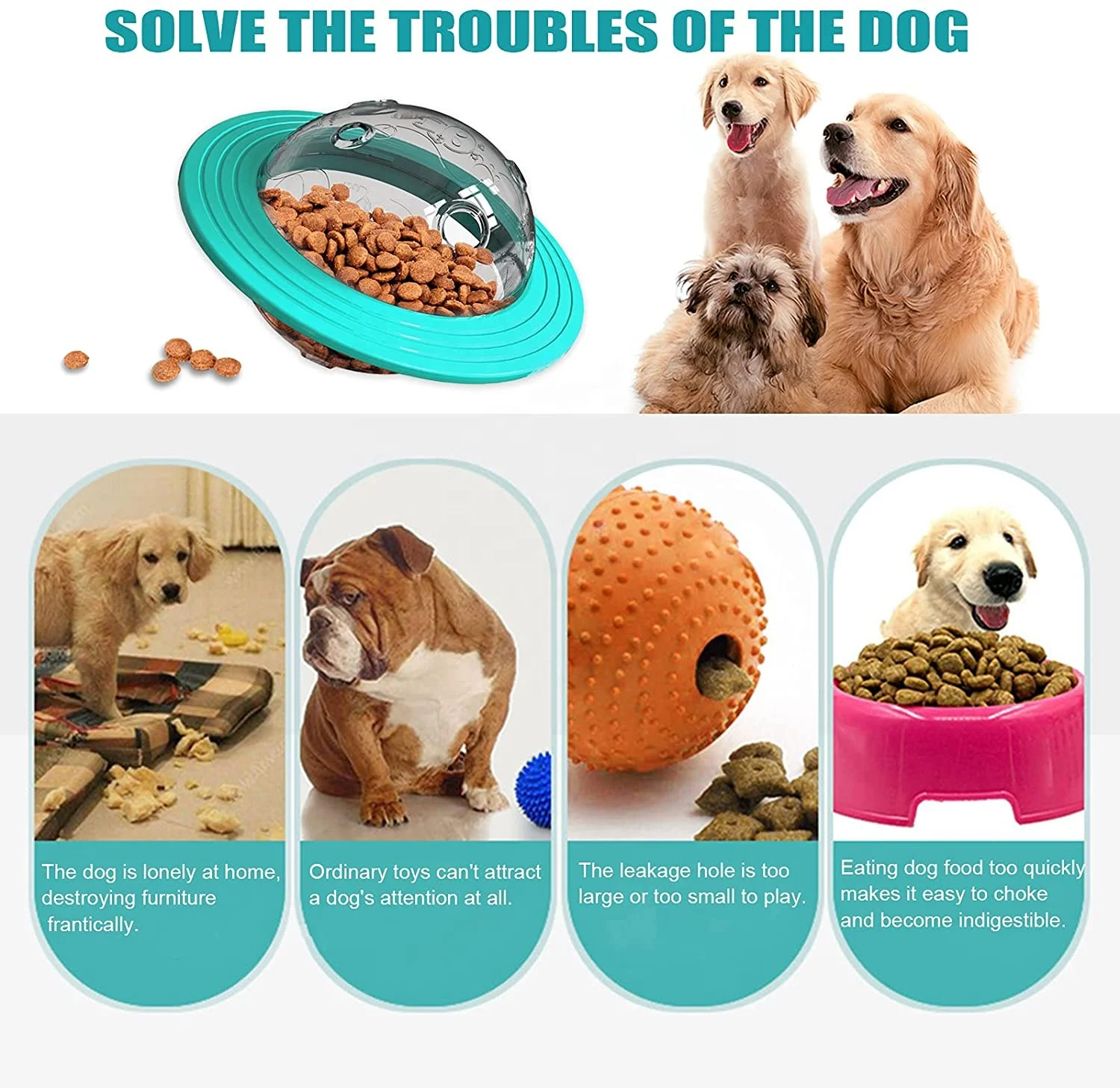 Square Dog Puzzle Toy Dogs Brain Stimulation Mentally Stimulating Toys  Puppy Train Food Dispenser Interactive Game For Training Chewer Big Dog  Bowl