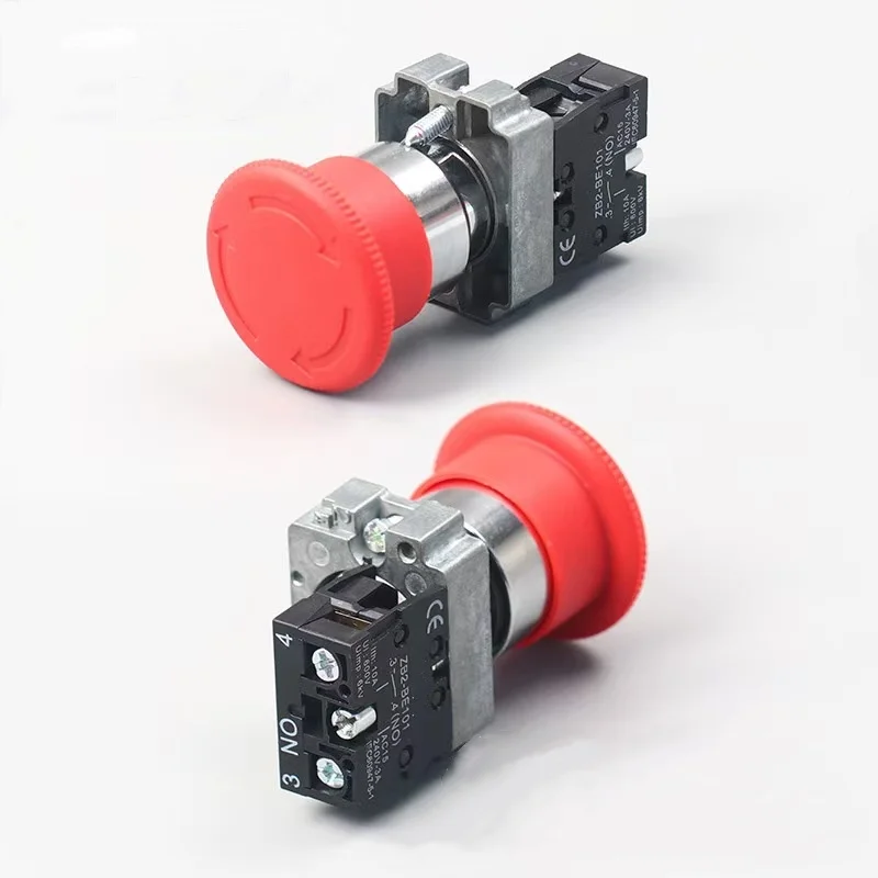 XB2-BS542 Emergency Stop Self-Locking Metal Push Button Switches Round ...