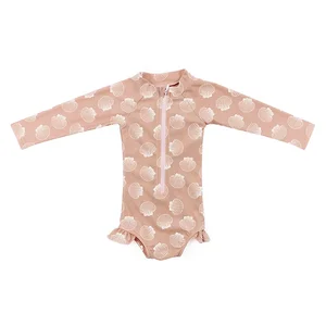 Boutique Newborn Baby Clothes Spandex Nylon Long Sleeve Floral Child Swimwear Girl