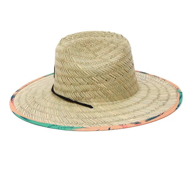 2024 Summer Sunshade Natural Lifeguard Straw Hats Custom Logo Patch Surf Safari Panama Straw Hat