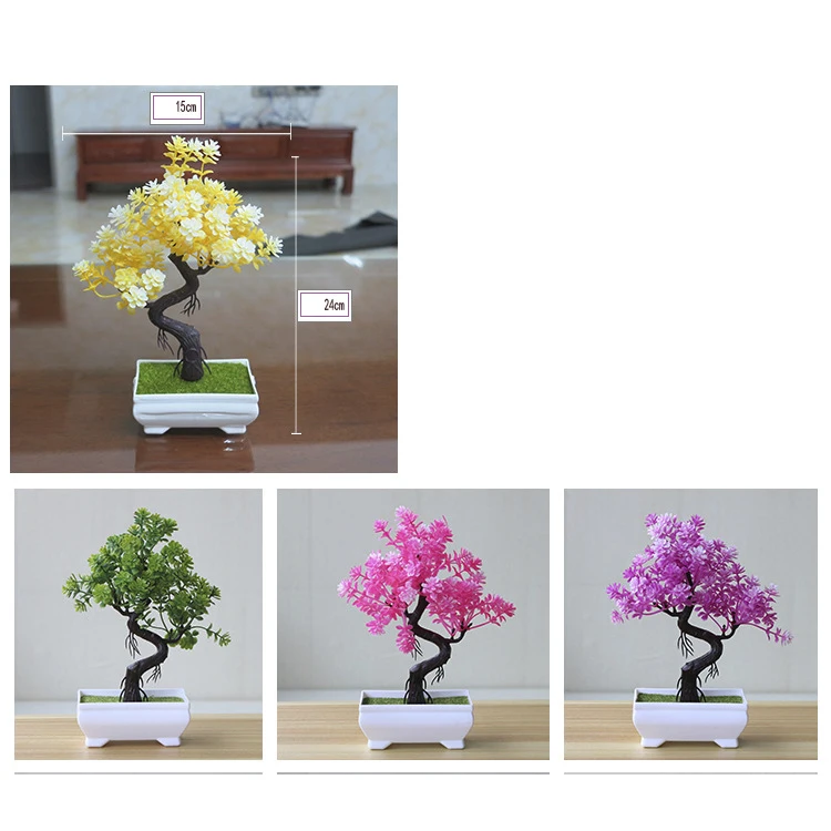 Artificial Flower Bonsai Lifelike Fake Plant Potted For Home Party Decoratio$j