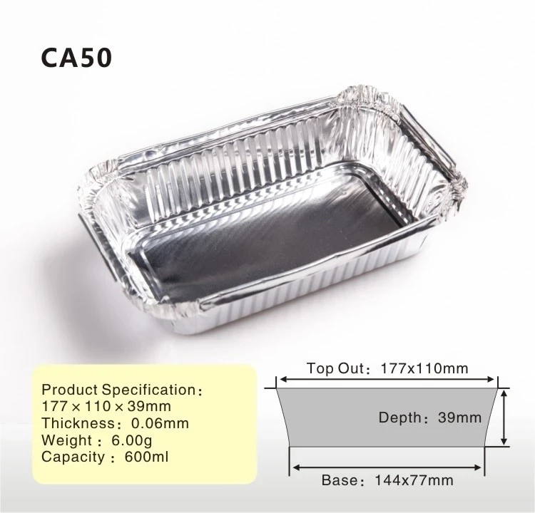 product tia ca50 factory direct sales food contact grade 7 inch square box storage food foil container-9