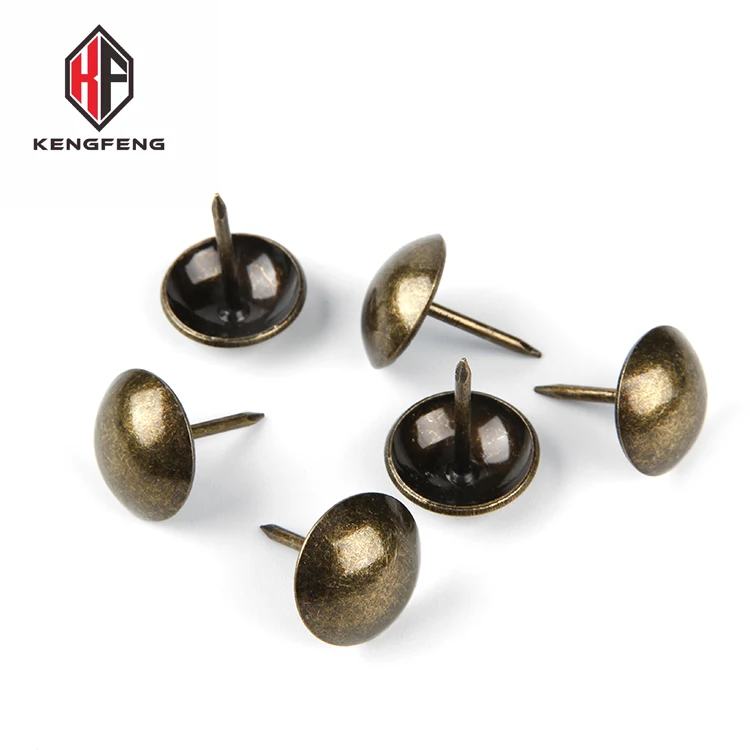 Золотые декоративные гвозди для мебели под заказ, металлическая фурнитура с круглой головкой, декоративные гвозди для обивки дивана