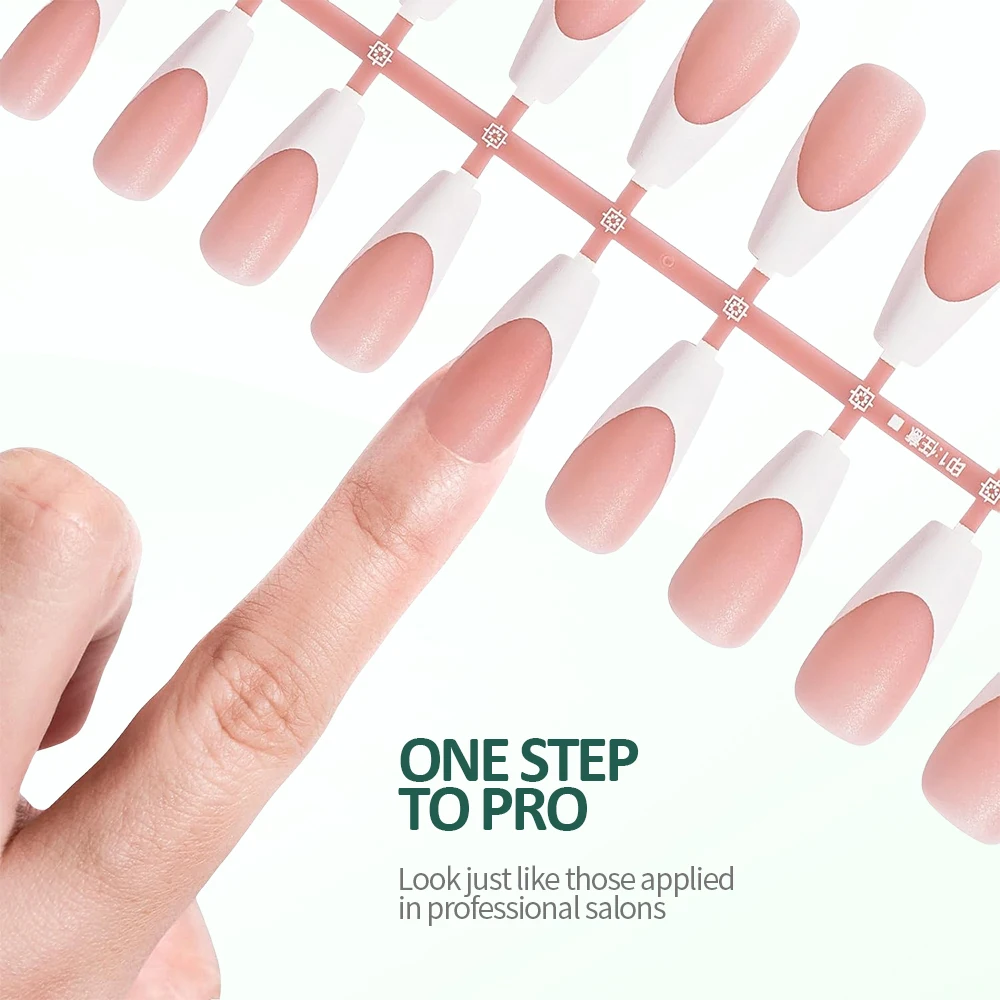 Nailpop Customizable 3-in-1 Almond Gel Nail Extensions Ultra-Fit Own Brand French Tips Soft Nude Natural Artificial Fingernails