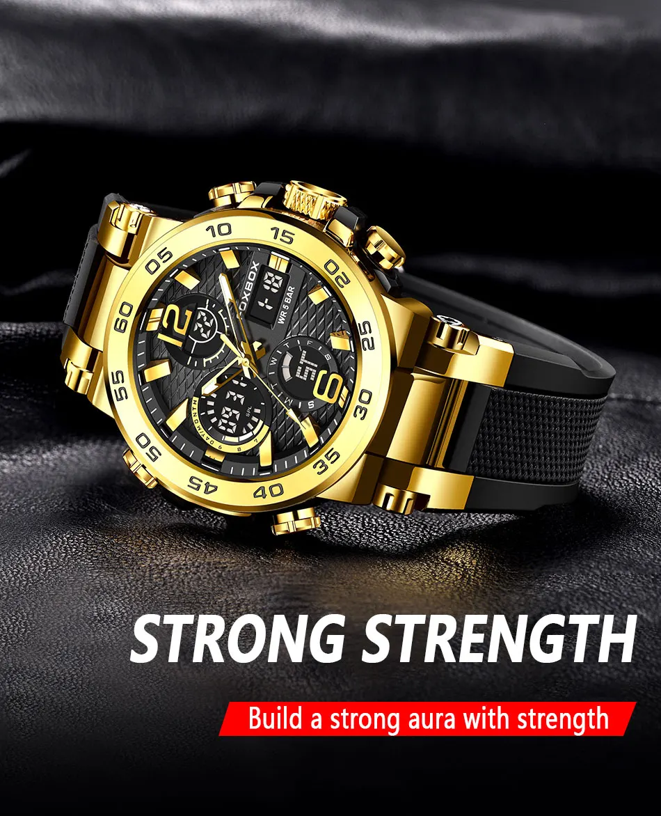 FOXBOX FB0033 Digital Sport Watch for Men Fashion Outdoor Watch Men Top Brand Luxury Waterproof Chronograph Relogio Masculino