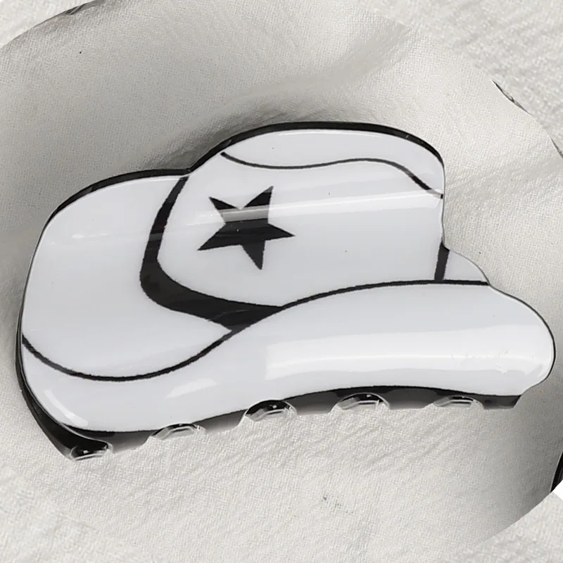 Fashion Western Checkered Leopard Cowboy Hat Boots Claw Clips Fancy