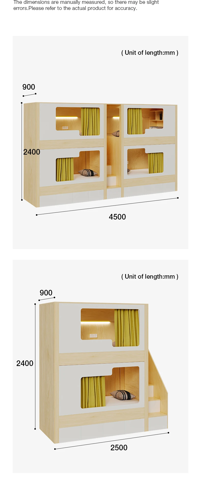 product free 3d design service oem odm custom metal frame capsule school bunk dormitory bed with stair for hotel school bedroom-10