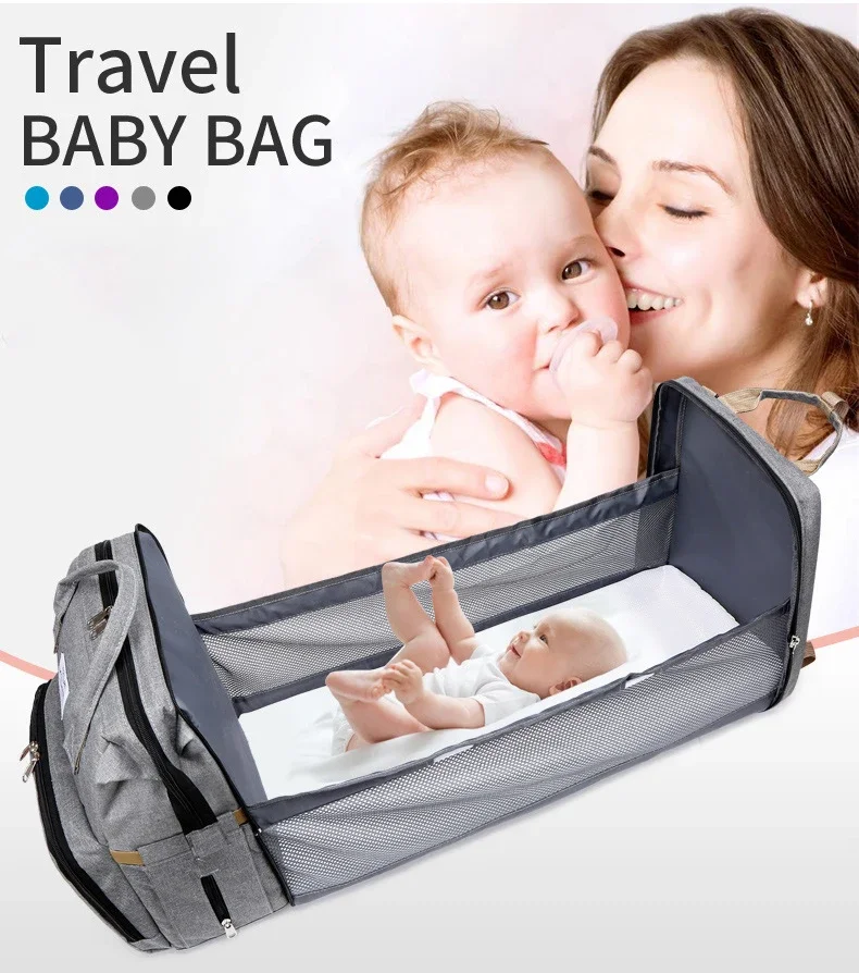 Hot Selling New Portable Foldable Baby Crib Mummy Bag Lightweight Multi-functional for Outdoor Leisure Shoulders Backpack