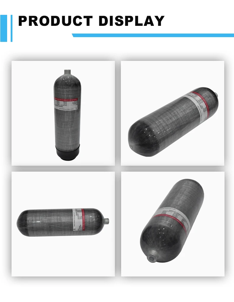 Tuxing 6.8l 4500psi 30mpa 300bar Fully Wrapped Composite Carbon Fiber Scuba Diving Air Tank With
