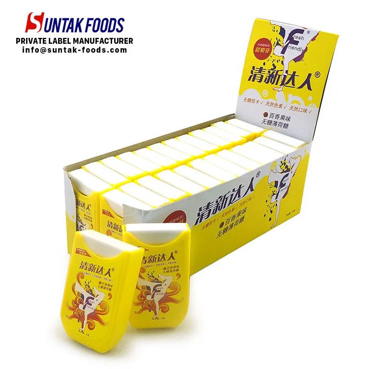 Manufacturer OEM Sugar-Free Stevia Mints in PP Dispenser Solid Tablet Candy Confectionery Sweets Box Packaging