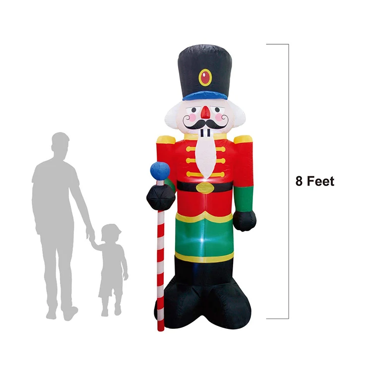 8 Feet Outdoor Christmas Inflatable Nutcracker Soldier Decorations Led ...