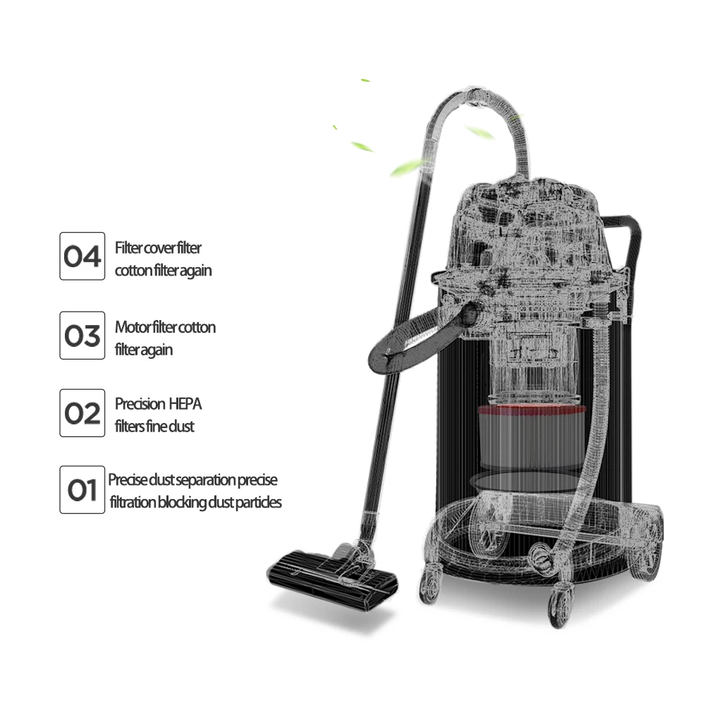 Профессиональный пылесос для сухой и влажной уборки ковров мощностью 1400 Вт 603-60л с двигателем из медной проволоки для ковров, пола, фабрики