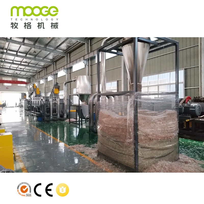 Bag Washing Recycling Line PP Non Woven Fabric / Plastic Manufacturing Plant Ordinary Product 300 - 1500 Customized MOOGE TECH