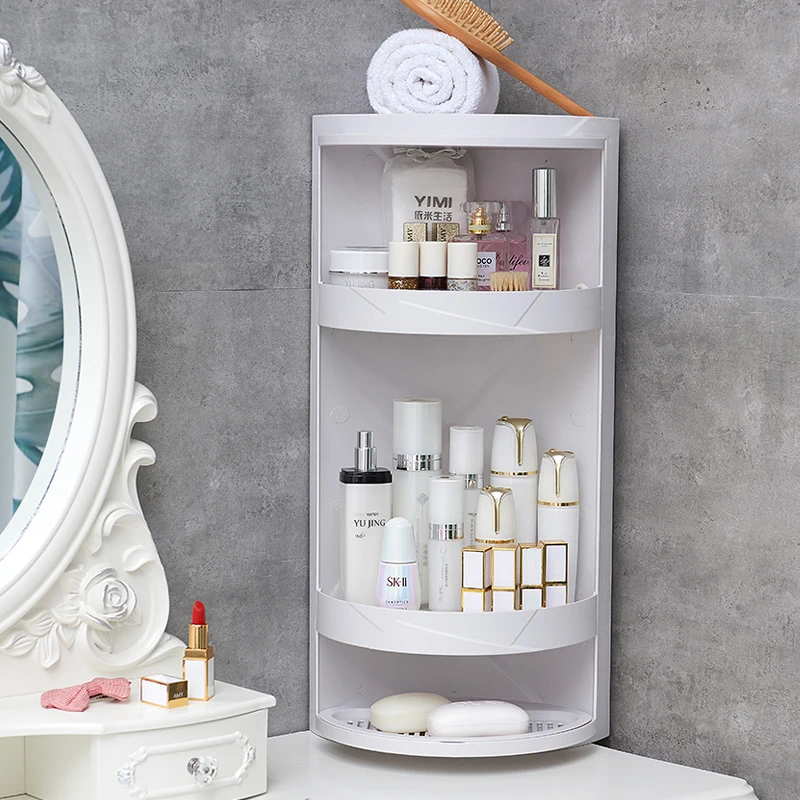 360 Degree Rotating Triangle Plastic Shelf