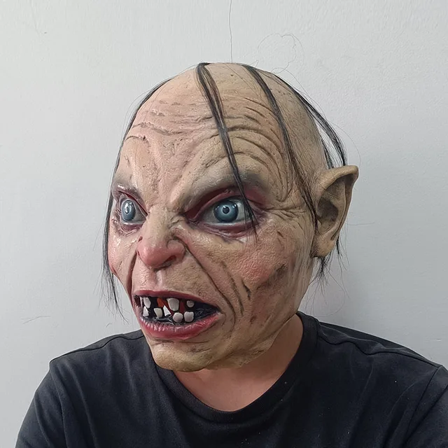 Custom Movies Party Mask Disguise Headwear Halloween Scary Cosplay Props Latex Full Head Gollum Mask