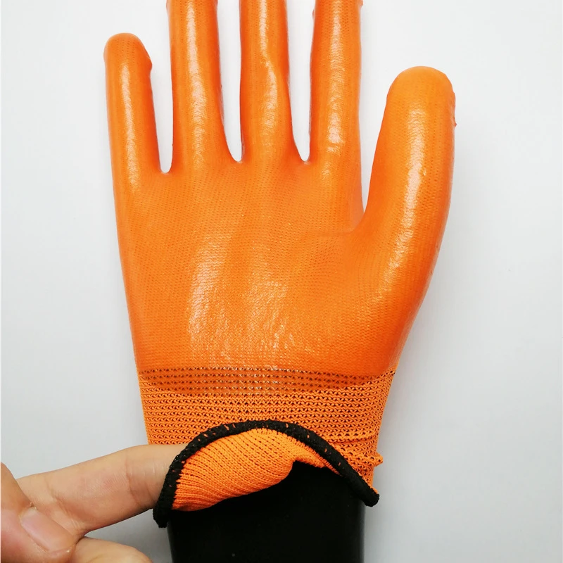 High Quality Customize Cotton Cloth PVC Rubber Dipped Safety Mittens Gardening  Safety Gloves for Garden Work