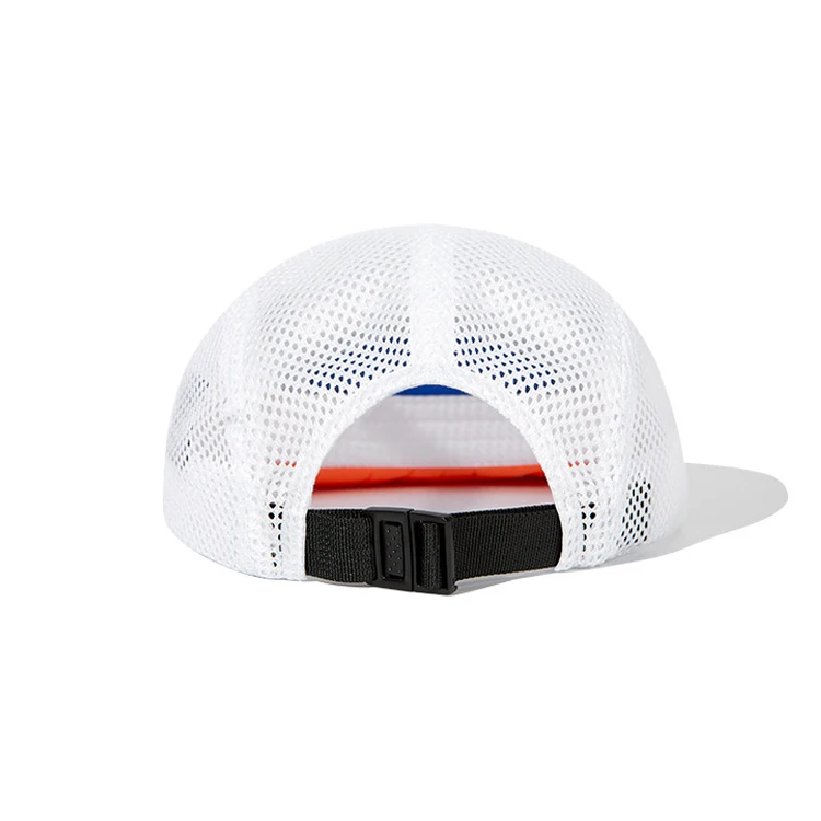 High Quality Custom Logo Label  Running Cap Lightweight Soft Short Brim Mesh Hole Camper Running Cap