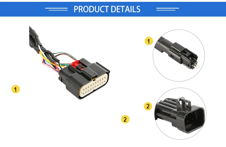 OEM ODM Black cable New Energy waterproof wire Wiring Harness manufacture