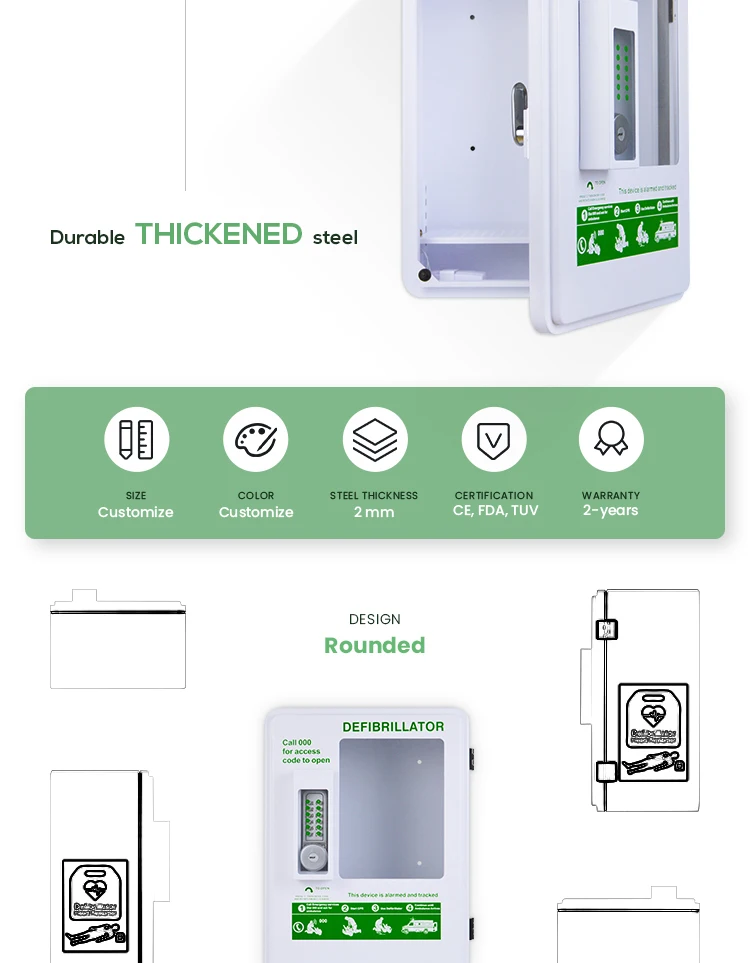 WAP-812-M3K WAP-Health metal aed difibrillator cabinet