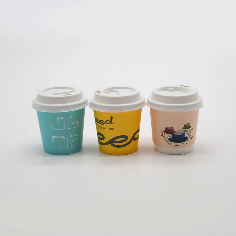 Full Colors Customized Logo Printing Disposable 4oz/7oz/8oz Double Wall ...