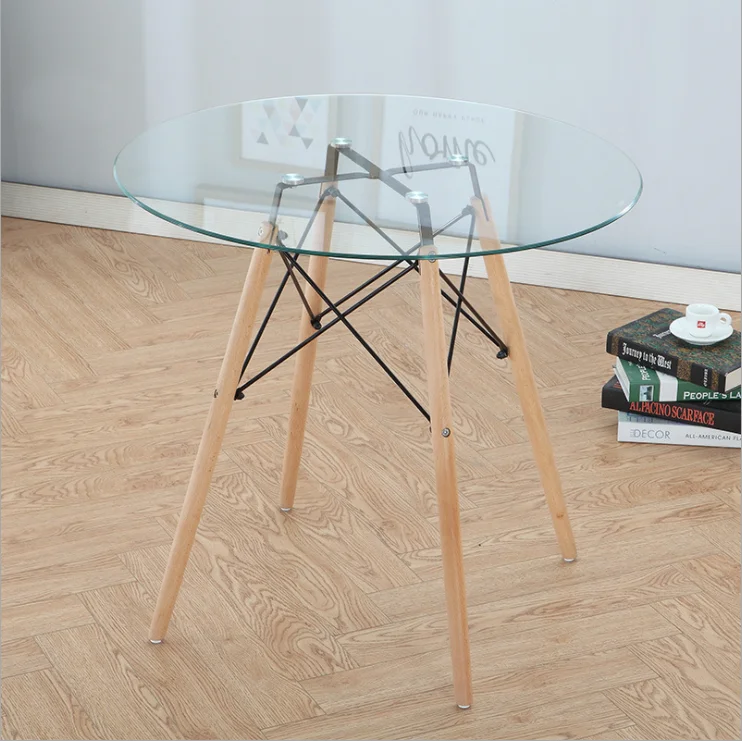 Современный и простой скандинавский журнальный столик стеклянный круглый стол для отдыха ресепшн стол для переговоров обеденный офисный комбинация