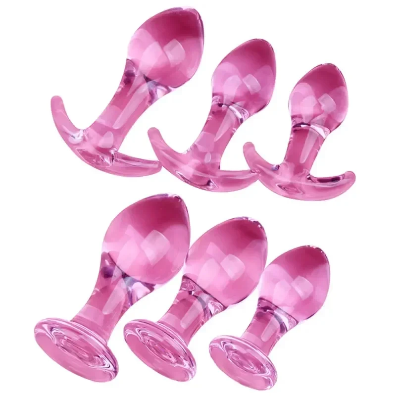 anal plug used for 3 Size Pink Glass Anal Plug Sex Toy Backyard Pull Beads for Men and Women  Anal Expander 18 Adult Sex Toys Store