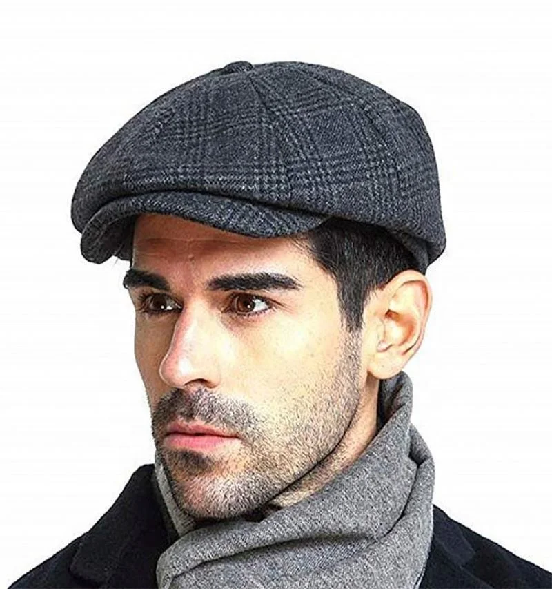 hombre Sombrero octogonal de gorras de vendedor de periódicos 