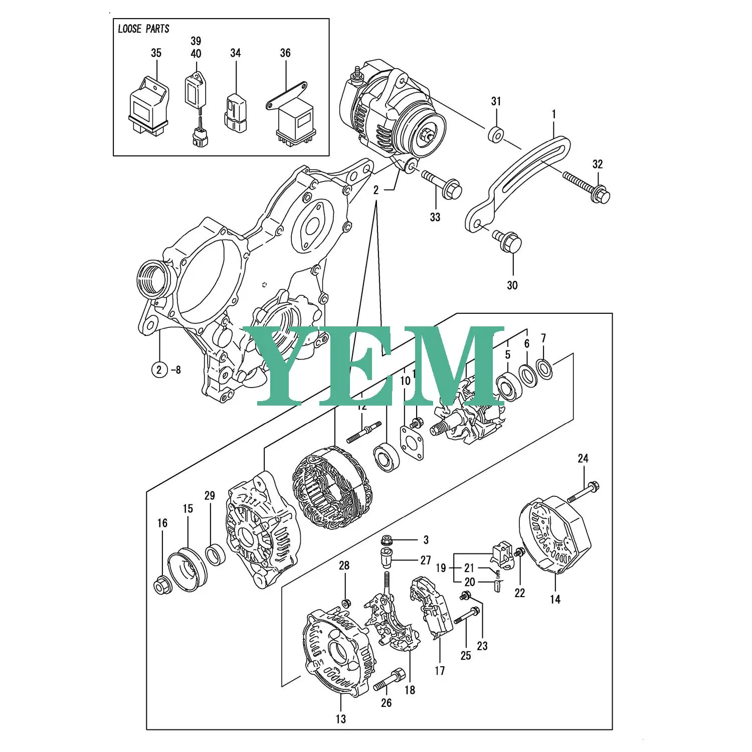 3TNV76 REGULATOR ASSY 129423-77710 for Yanmar 3TNV76-HGE Engine