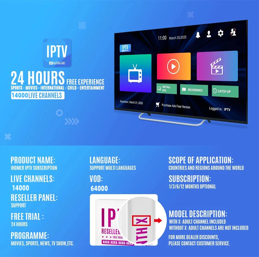 TDN Latest IPTV subscription 4K IPTV M3u Subscription 12 Months Android IPTV  Reseller Panel Free Test with XXX| Alibaba.com
