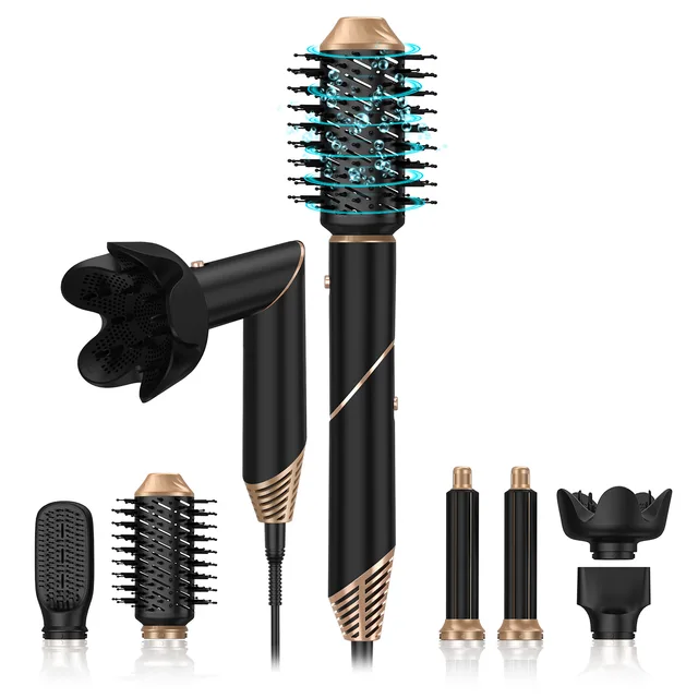 Multi-function high-speed brushless,noise reduction,hair dryer curling iron, folding hot air comb, 5-in-1