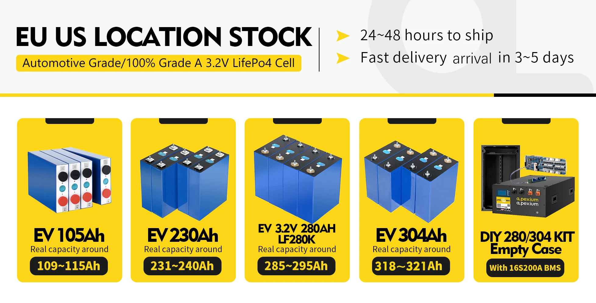 Us Eu Stock Grade A Lf304 304ah Prismatic Lfp Lithium Ion Batteries 3