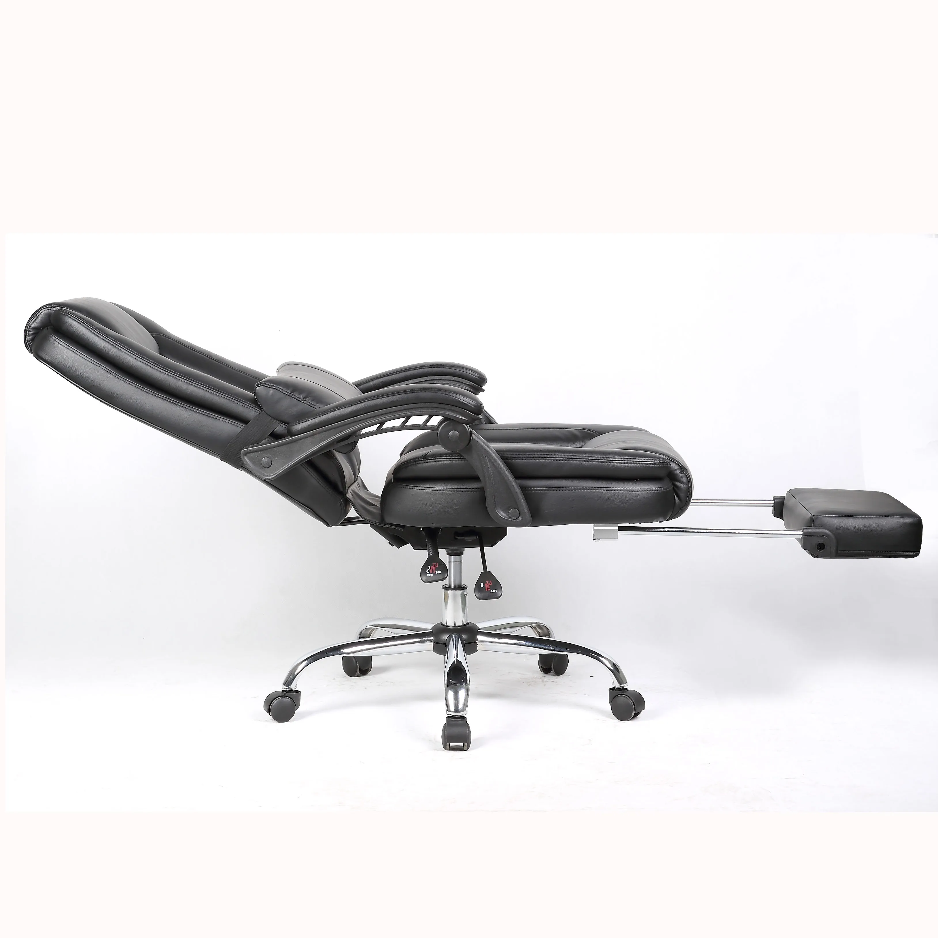 Lumber Pillow Leather Office Recliner With Footrest Reclining Office Chairs Buy Reclining Office Chairs