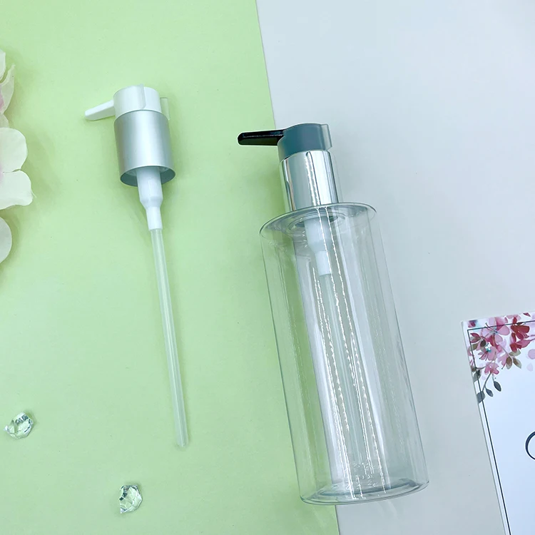 Silver Aluminum Plastic Bottle Dispenser Pump for Lotion, Hand Soap 24/410
